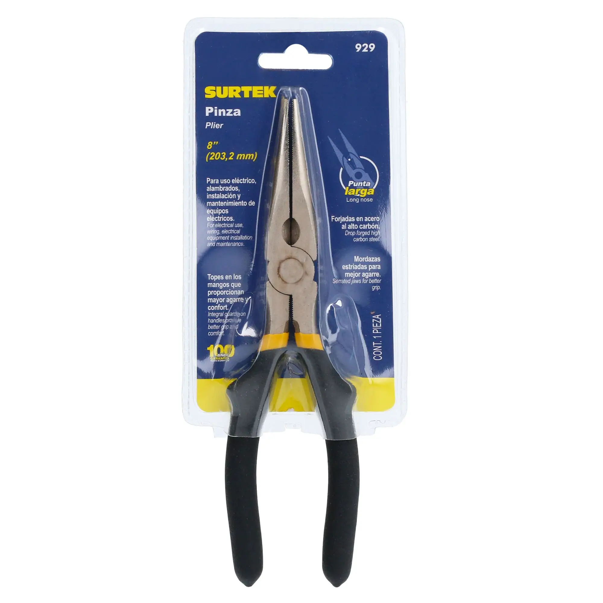 PINZA PUNTA LARGA DE 8″ MODELO: 929 SURTEK – 929 - Imagen 2